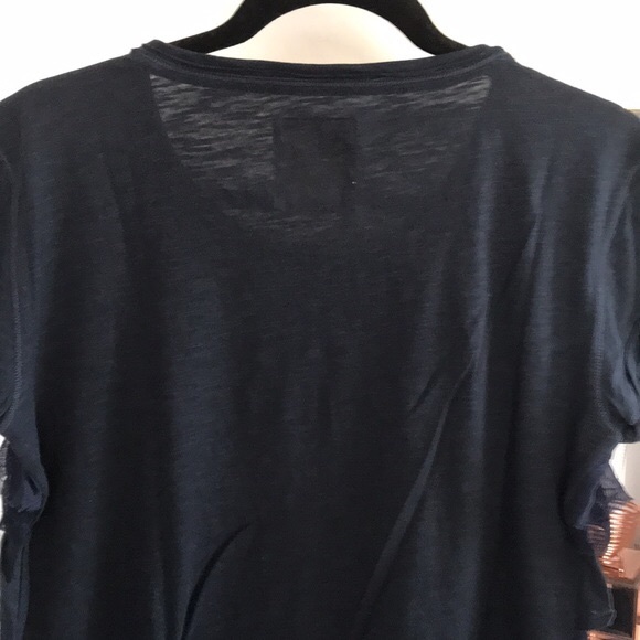 HOLLISTER Navy Blue Textured Ruffle Layer Soft Top - Picture 6 of 9